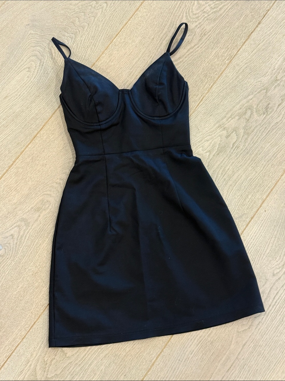 Princess Polly Black Bustier Spaghetti-Strap Mini Dress